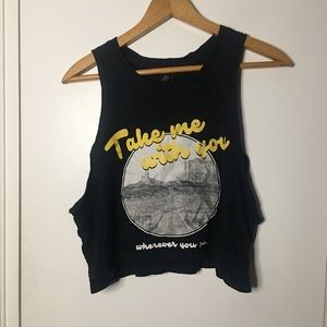 “Take Me With You wherever you go” Black Sleeveless Muscle Tee